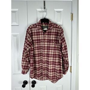 Field & Stream Mens Flannel Heavyweight Button Up Shirt Size M